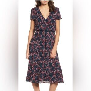 NWT Wayf midi Dress Green Floral Sz xs